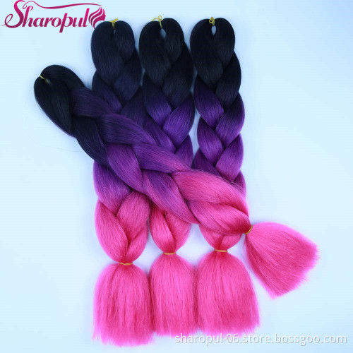 Top Quality Fiber 48inch 60colors Synthetic Jumbo Braid Hair For Crochet Ombre Braiding Hair